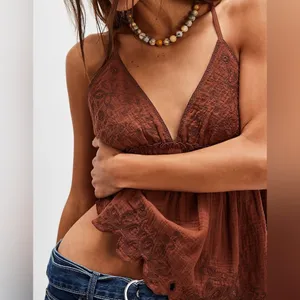 NWT Free People Sunny Days Cami - nutmeg brown - XS thumbnail 5