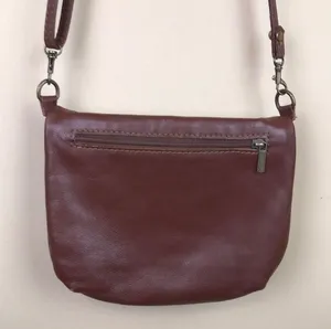 Dorse in Pelle Genuine Italian Leather Red Brown Crossbody Strap Purse thumbnail 9