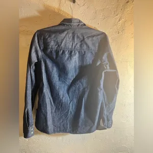 Dickie’s Denim Button-Up Shirt with pearl buttons, cuff and side detail- awesome thumbnail 9