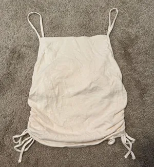 Aerie Cream Side Cinch Crop Tank thumbnail 1