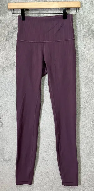 Lululemon Wunder Train High-Rise Ribbed Tight‎ 28" Purple Athleisure Workout 2 thumbnail 1