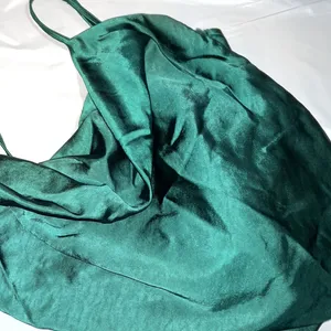 Amazon New - Green Emerald Satin Slit Dress L thumbnail 3