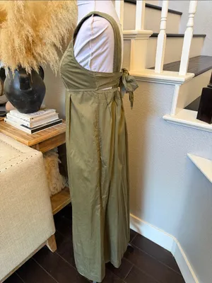 Anthropologie HD in Paris Olive Green Amity Wide-Leg Jumpsuit Size 0 thumbnail 6