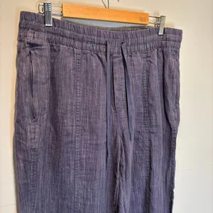 Athleta Retreat Blue Linen Pant - size Medium Tall thumbnail 3