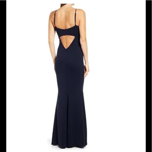 KATIE MAY Sleeveless‎ Trumpet Gown Dress, Navy, Size Large, 12/14, NWT thumbnail 4