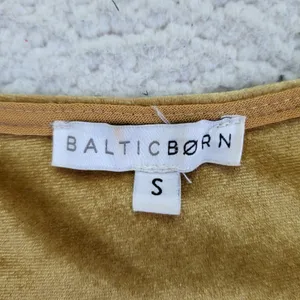 BALTIC BORN Sofia Gold Velvet Wrap‎ Maxi Dress Long Sleeve Women's Small thumbnail 3
