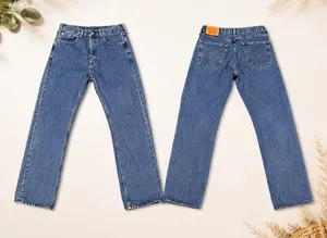 Levi's 505 Regular Fit Straight Leg Jeans Blue Denim W32 L34 Vintage Aesthetic thumbnail 1