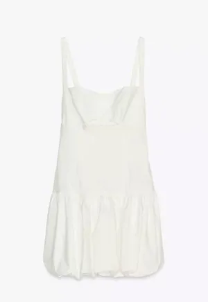 Zara mini dress balloon cut out Elegant off White Sleeveless Dress thumbnail 14