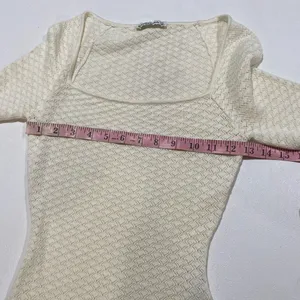 Abercrombie & Fitch Lace Bodysuit XS Cream Long Sleeve Y2K Sheer thumbnail 6