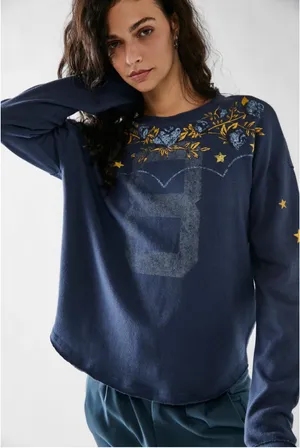 Free People Graphic Crewneck Sweater thumbnail 1