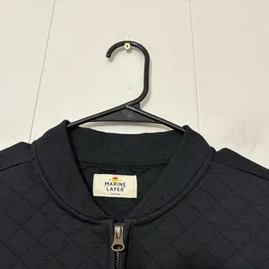 Marine Layer Corbet Quilted Bomber Jacket Black Size M Lightweight Zip Up thumbnail 9