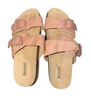 Bjorndal Kai Sandals Womens 9 Pink Double Buckle Cork‎ Footbed Slide Espadrille thumbnail 1