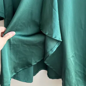 PrettyLittleThing The Emerald Green Satin Long Sleeve Wrap Dress, Size 1X thumbnail 10