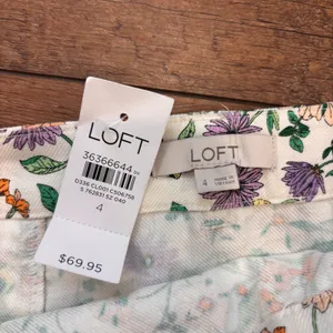 NWT LOFT Floral Linen Blend Mini Skirt Womens 4 Cottagecore Spring Summer A-Line thumbnail 3