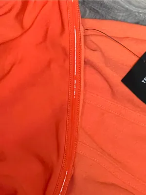 NWT Lulus Ismene Bright Orange Seamed Strapless Maxi Dress Size S thumbnail 4
