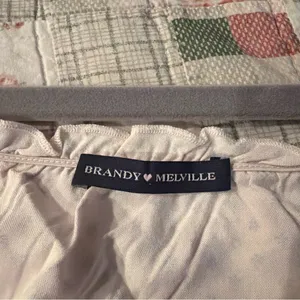 Brandy Melville White and Blue Button-Up Blouse thumbnail 3