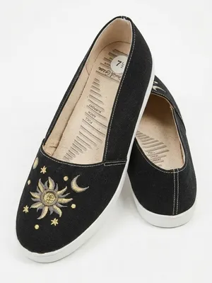 Daniel Green Celestial Canvas Loafers Slip On Sun Moon Stars Arch‎ Support 7.5 thumbnail 1