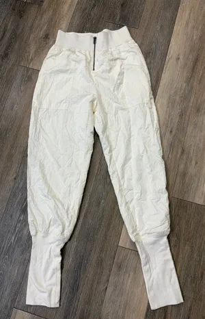 Free People Movement Jogger Pants Women’s Small Ivory Ruched Activewear Lounge thumbnail 1