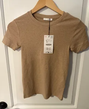 ZARA Tan T-Shirt thumbnail 1
