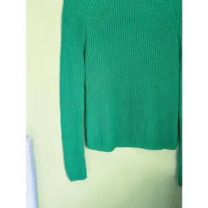 525 America Chunky Cable Knit Crewneck Sweater Size XS Green thumbnail 5