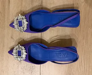 Zara kitten heel with embellishment low heel thumbnail 1