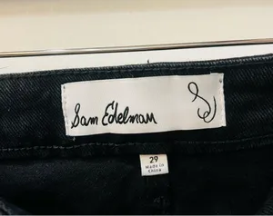 Sam Edelman Women's Bay Flare Trouser Jeans black Shiny gloss size 29 thumbnail 8