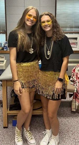 Amazon Gold Sequin Fringe Wrap Skirt thumbnail 1