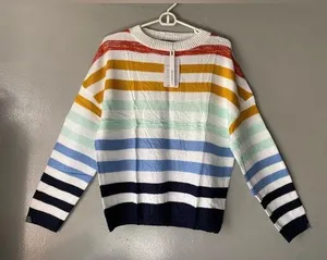 Colorful Striped Sweater Red Size L thumbnail 1