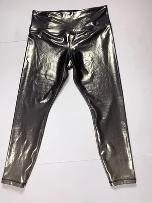 Athleta Elation Shine Leggings LP Black High Rise Metallic Ankle Lustre thumbnail 3