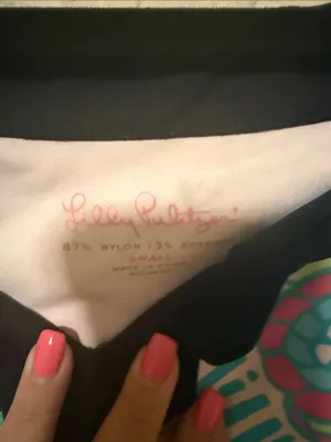 Lilly Pulitzer Pink Multicolor Floral Tank with Navy Neckline thumbnail 2