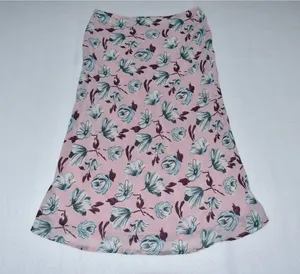 Honey Punch Midi Skirt Sz M Pink Floral Print Lined thumbnail 1