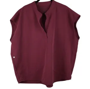 Figs Womens Rafaela Oversized Scrub Top Technical Collection Wine Red Size XL thumbnail 5