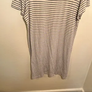 Merona Women's Size XXL T-Shirt Dress‎ Short Sleeve White Black Stripes Crewneck thumbnail 4