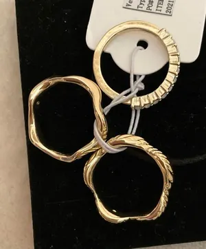 Gold-Plate Twisted & Textured Stackable Rings - Women's Jewelry thumbnail 1