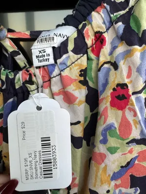 $195 SOMETHING NAVY Floral Midi Dress with Cutouts - Size XS thumbnail 7
