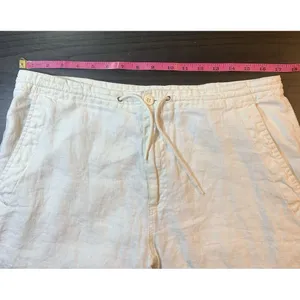 H&M‎ LOGG White Linen Blend Pants Women 33x29 Beachy Wedding Bride Resort Cruise thumbnail 7