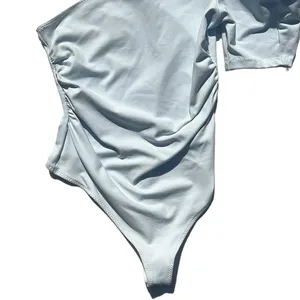 Free People Somethin’ Bout You‎ One Shoulder Bodysuit Crisp Morning Light Small thumbnail 8