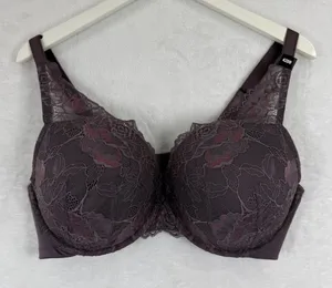 Torrid Curve 42DD Push-Up Plunge‎ Bra Lace Overlay Front Violet 12554068 NWT thumbnail 1