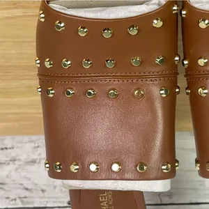 Michael Kors Jagger Studded Leather Platform Sandal Brown Size 9 thumbnail 4