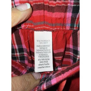 Victoria's Secret Women's‎ XS Pajama Set Red Plaid Long Sleeve EUC thumbnail 3