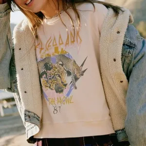 Daydreamer Grunge Sweatshirt def leppard varsity crew womens Beige medium casual thumbnail 1