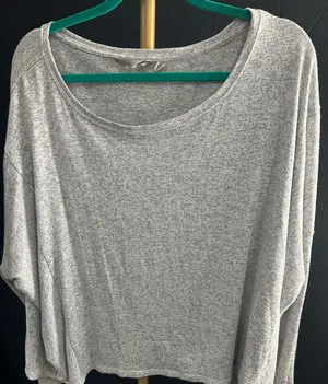Athleta oversized grey blend tunic workout top yoga activewear XL thumbnail 1