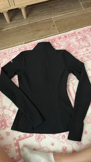 Alo Yoga 1/2 Zip Rapid Black Pullover Alosoft XS thumbnail 3