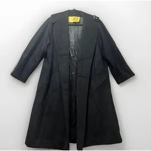 Vintage Rothmoor Coat Black Wool‎ 40s 50s Mid Century Union Made A Line Overcoat thumbnail 1