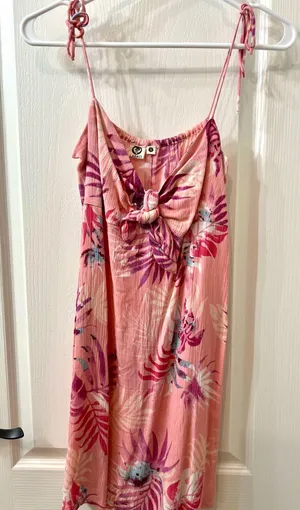 Pink floral beach sundress thumbnail 1