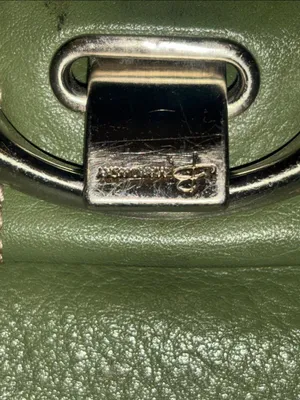 B Makowsky Olive Green Leather Crossbody Silver Hardware With B Hang Tag thumbnail 7
