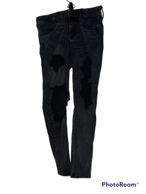 American Eagle ultrasoft ripped black skinny jean sz 10 Short thumbnail 4