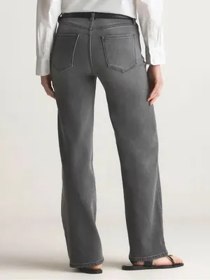 Quince Bella Stretch Relaxed Straight Jeans Sz 26 Stonewashed Grey NWT High Rise thumbnail 5