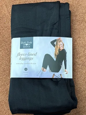 Britt’s Knits Black Fleece-Lined Leggings thumbnail 1
