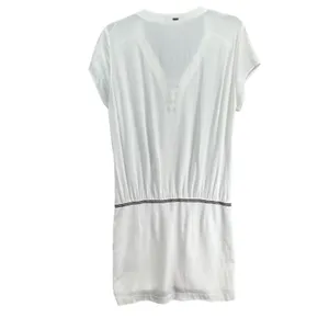 REVOLVE IKKS Dress US 6 EU 38 White Viscose Lace Up Pockets Sporty Casual Chic‎ thumbnail 4